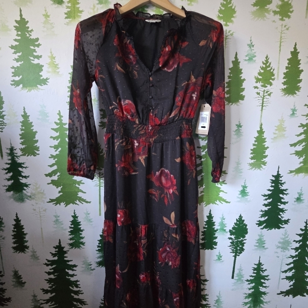 Frye and Co. Long Sleeve Floral Maxi Dress